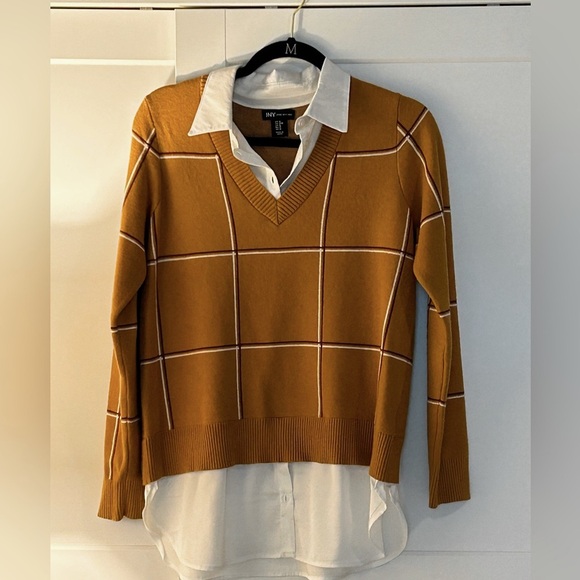 Jones New York Sweaters - Jones New York Sweater with blouse neck and bottom attached. Size Medium.